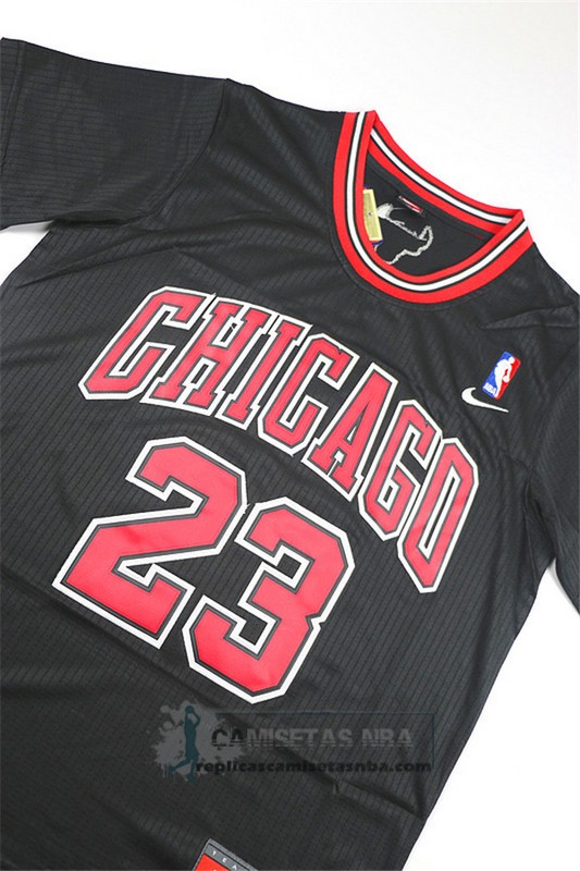 Camiseta Autentico Manga Corta Bulls Jordan Negro